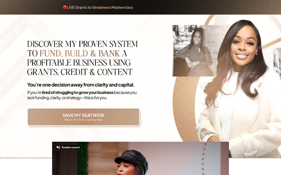 Grants to Greatness opt-in page